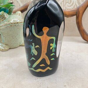 Vintage Dichroic Glass Indigenous Art Folk Art Sculpture / Paperweight Alaska